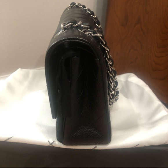 NWT CHANEL Classic 11.12 Double Flap Medium Bag Black Caviar Leather - Picture 4 of 11